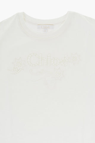 Embroidered T-Shirt with Perforated Logo