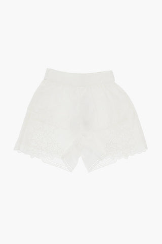 Cotton Shorts with Sangallo Details