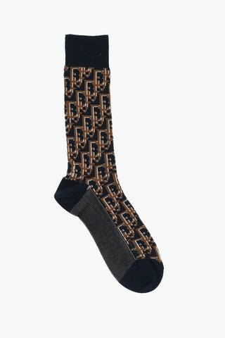 Contrasting Monogram Motif Socks