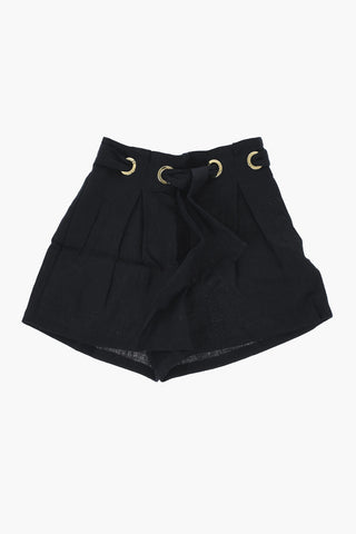 Shorts in Lino con Cintura