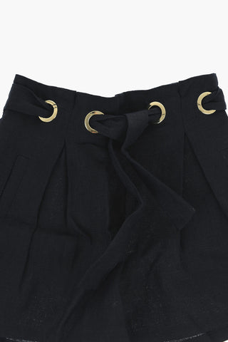 Shorts in Lino con Cintura
