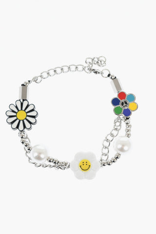 EVAE Metal FLOWER ANARCHY Chain Bracelet with Charms and Beads