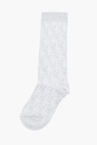 Lurex Fabric Socks with Monogram Motif