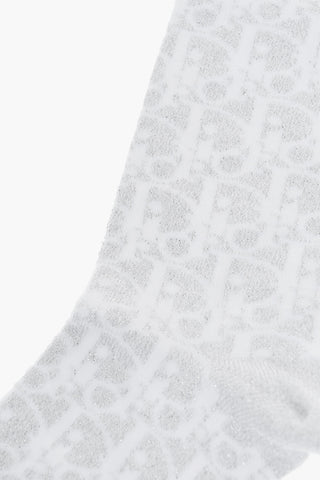 Lurex Fabric Socks with Monogram Motif
