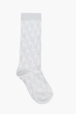 Lurex Fabric Socks with Monogram Motif