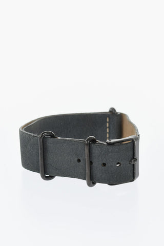 Vintage Effect Leather Slip-Through Watch Strap 19mm