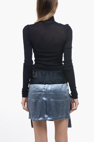Ribbed Sheere Effect Top with Turtleneck