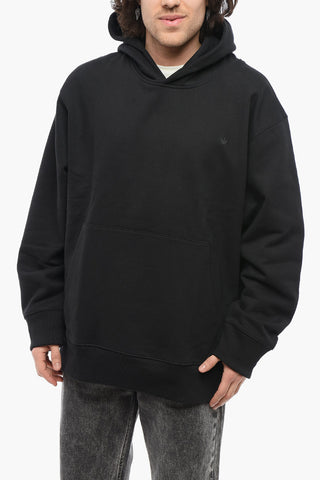 Felpa Hoodie in Pile con Tasca a Toppa