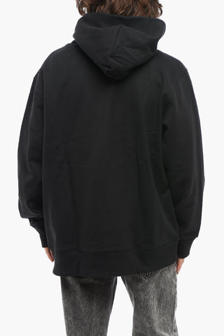 Felpa Hoodie in Pile con Tasca a Toppa