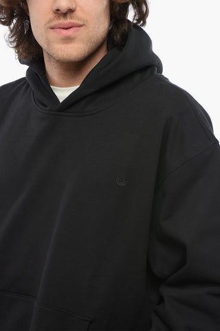 Felpa Hoodie in Pile con Tasca a Toppa