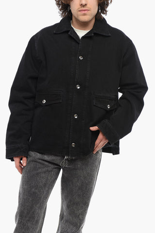 Denim Jacket in Solid Color with Double Pocket