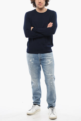 Solid Color Merinos Wool SHAM FF Crew-neck Sweater