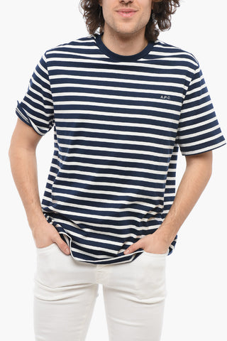 Two-Tone Striped EMILLEN Crew-neck T-Shirt