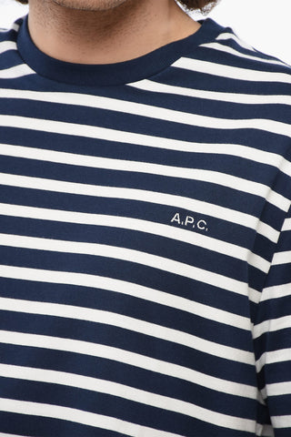 Two-Tone Striped EMILLEN Crew-neck T-Shirt