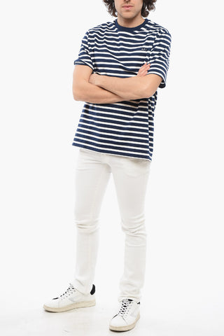 Two-Tone Striped EMILLEN Crew-neck T-Shirt