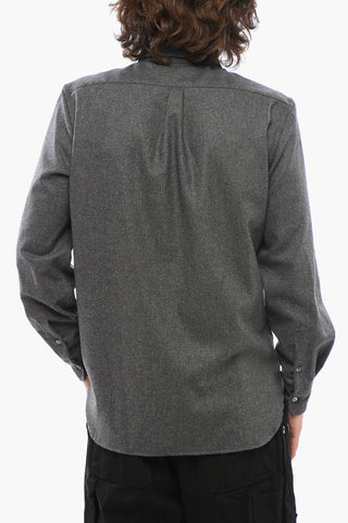Cotton and Virgin Wool Button Down STRAMP Shirt