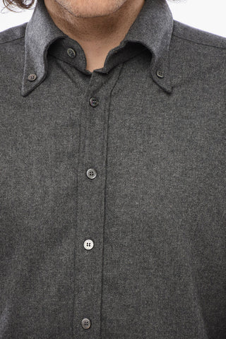 Cotton and Virgin Wool Button Down STRAMP Shirt