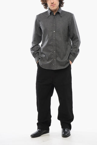 Cotton and Virgin Wool Button Down STRAMP Shirt