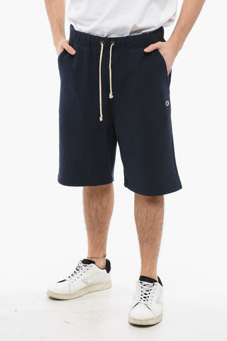 Shorts in Cotone Felpato con Elastico in Vita e 2 Tasche