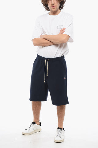 Shorts in Cotone Felpato con Elastico in Vita e 2 Tasche
