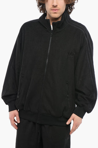Felpa Mock Neck in Tinta Unita con Dettagli Tono su Tono