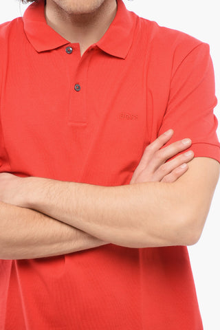 BOSS Polo in Cotone Piquet con Logo Ricamato