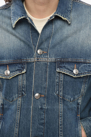 Giubbotto in Denim Delavè con Taschini
