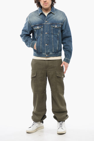 Giubbotto in Denim Delavè con Taschini