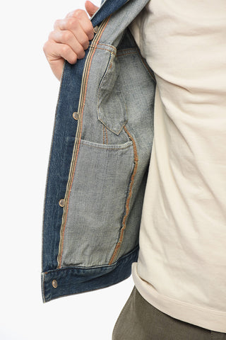 Giubbotto in Denim Delavè con Taschini