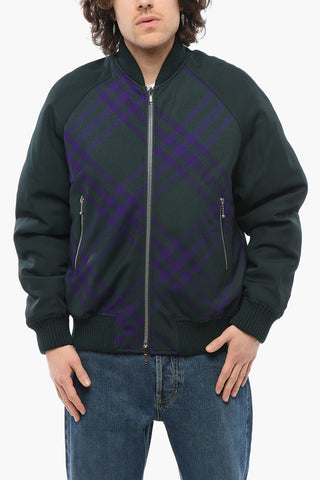 Bomber Reversibile con Motivo Tartan