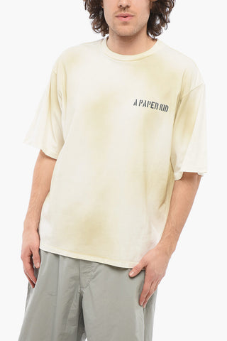 Back Printed Washed Effect Crewneck t-shirt