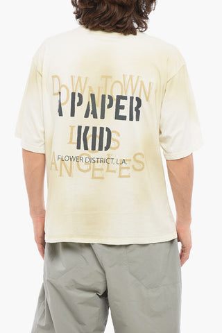 Back Printed Washed Effect Crewneck t-shirt