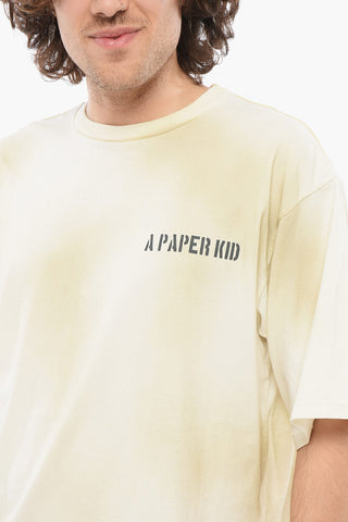 Back Printed Washed Effect Crewneck t-shirt