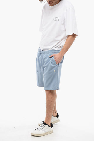 Solid Color Sweat Shorts with Drawstring Waist