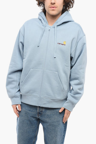 Felpa AMERICAN SCRIPT in Cotone Felpato con Chiusura Zip