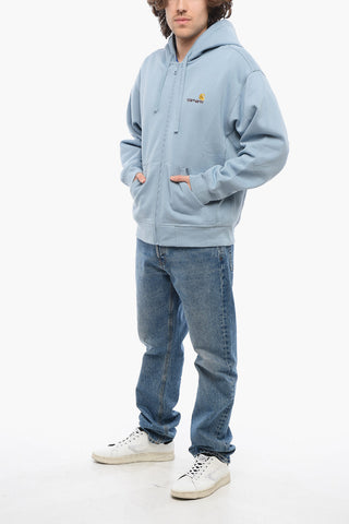 Felpa AMERICAN SCRIPT in Cotone Felpato con Chiusura Zip