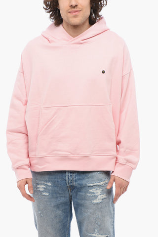 Cotton Hoodie with Patch Pocket and Pin