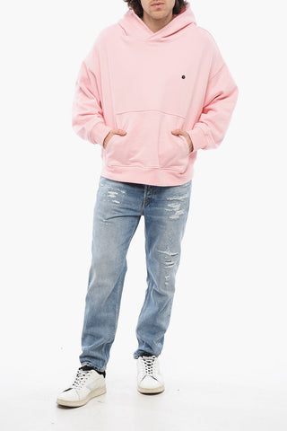 Cotton Hoodie with Patch Pocket and Pin