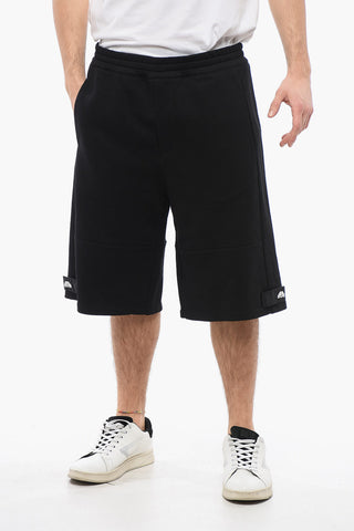Shorts aus angerauter Baumwolle mit Nylon-Details