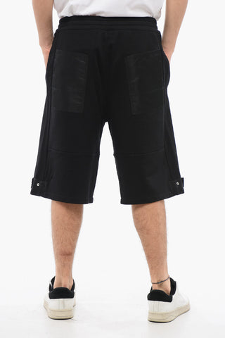 Shorts aus angerauter Baumwolle mit Nylon-Details