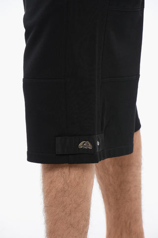 Shorts aus angerauter Baumwolle mit Nylon-Details
