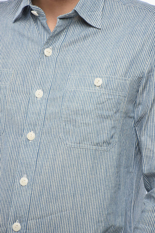Cotton Striped Shirt STEVE with Contrast Buttons