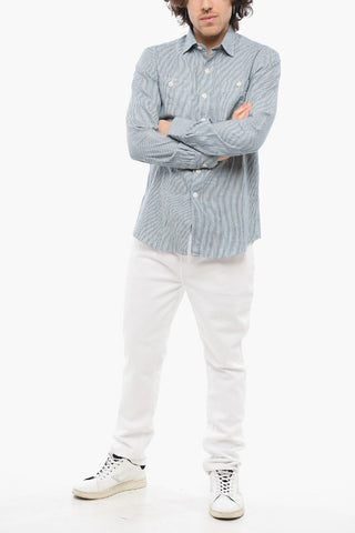 Cotton Striped Shirt STEVE with Contrast Buttons