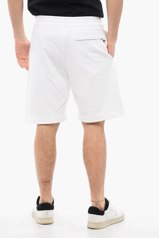 Shorts in Cotone Garzato con Logo Stampato
