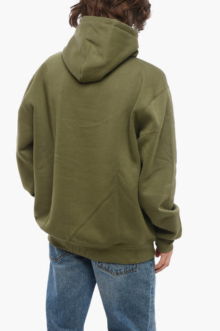 Fleeced Cotton Hoodie with Embroidered Logo