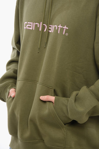 Fleeced Cotton Hoodie with Embroidered Logo