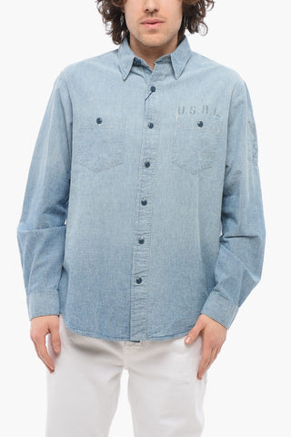 Classic Fit Denim Shirt with Double Breast Pocket