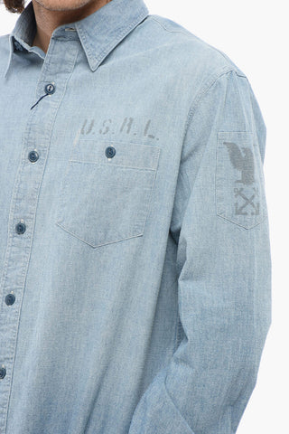 Classic Fit Denim Shirt with Double Breast Pocket