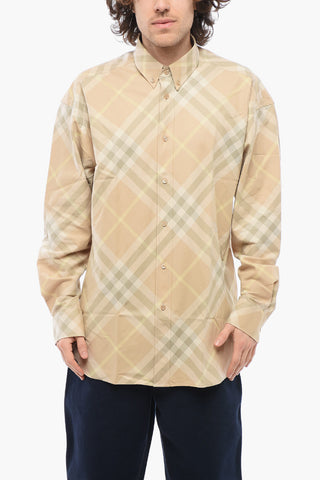 Checkered Shirt with Button-down Collar