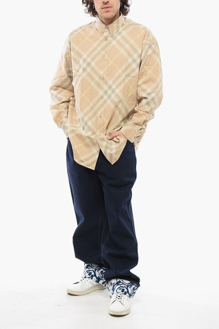 Checkered Shirt with Button-down Collar